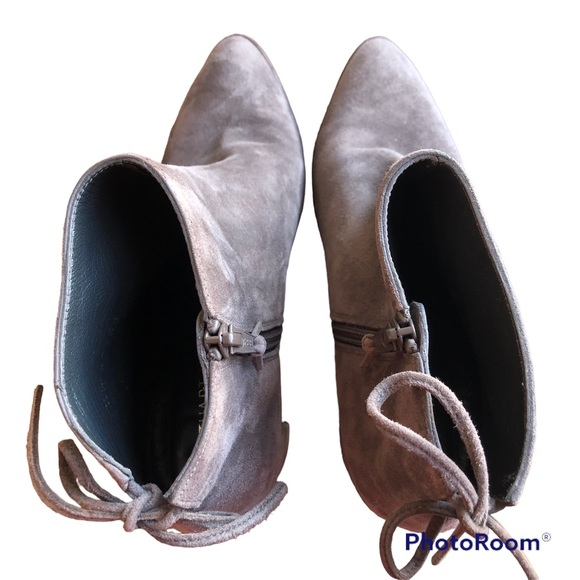 STUART WEITZMAN Lofty Suede Ankle Boots/Heels Gray Size 6M - Picture 5 of 14